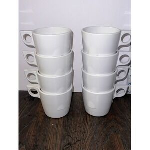 SET OF 4  DALLAS WARE "White"‎ STACKING CUPS C-45 MELMAC MELAMINE USA